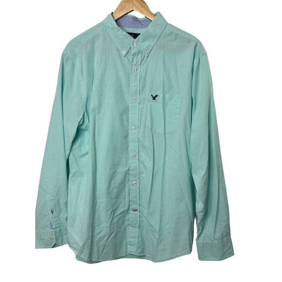 American Eagle Classic Fit Long Sleeve Button-Up Shirt Men's XL 100% Cotton - Picture 1 of 6